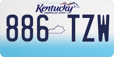 KY license plate 886TZW