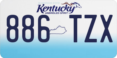 KY license plate 886TZX