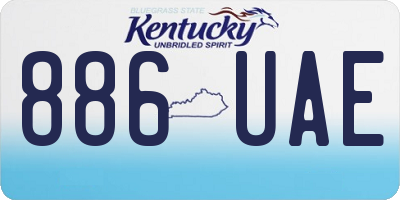 KY license plate 886UAE