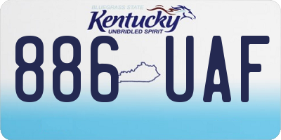 KY license plate 886UAF