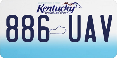 KY license plate 886UAV