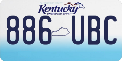 KY license plate 886UBC