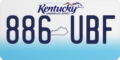 KY license plate 886UBF