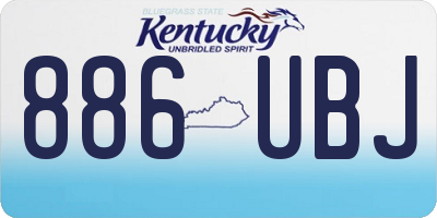 KY license plate 886UBJ