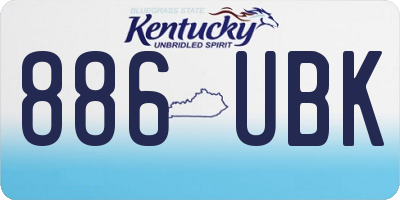 KY license plate 886UBK