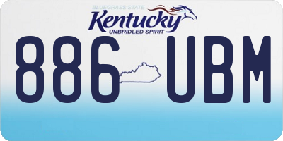 KY license plate 886UBM