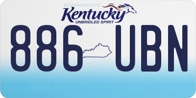 KY license plate 886UBN