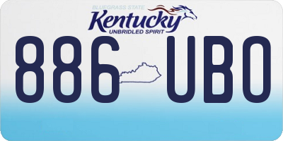 KY license plate 886UBO