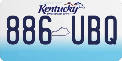 KY license plate 886UBQ