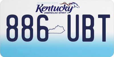 KY license plate 886UBT