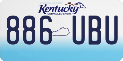 KY license plate 886UBU