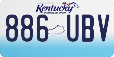 KY license plate 886UBV