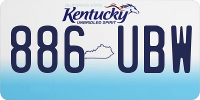 KY license plate 886UBW
