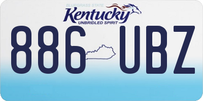 KY license plate 886UBZ