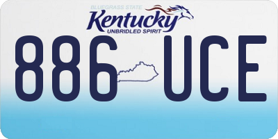 KY license plate 886UCE