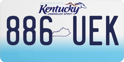KY license plate 886UEK