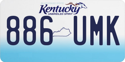 KY license plate 886UMK