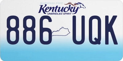 KY license plate 886UQK