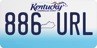 KY license plate 886URL