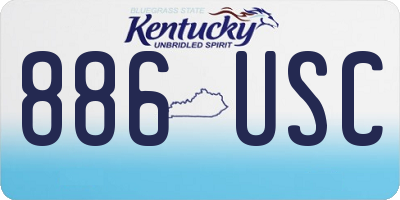 KY license plate 886USC