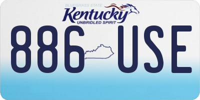 KY license plate 886USE