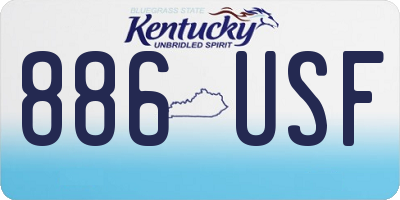 KY license plate 886USF