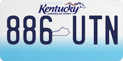 KY license plate 886UTN