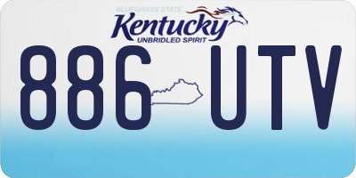 KY license plate 886UTV