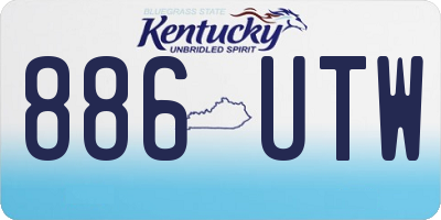 KY license plate 886UTW