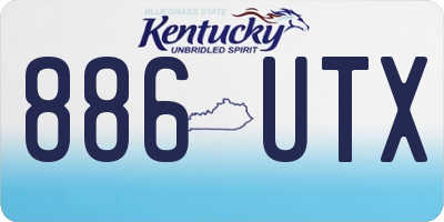 KY license plate 886UTX