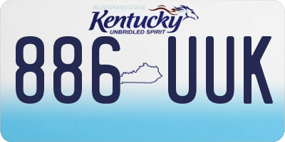 KY license plate 886UUK