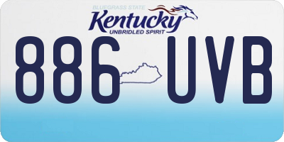 KY license plate 886UVB