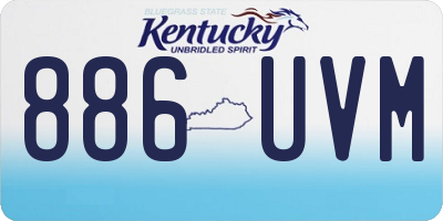 KY license plate 886UVM