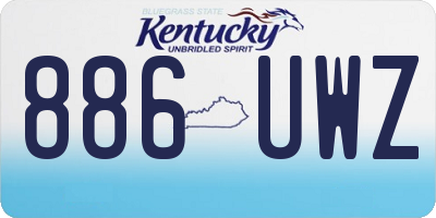 KY license plate 886UWZ