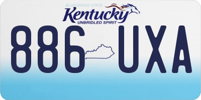 KY license plate 886UXA