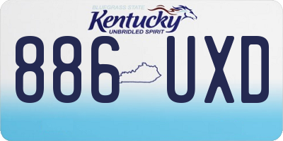 KY license plate 886UXD