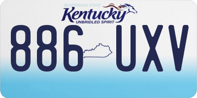 KY license plate 886UXV