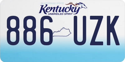 KY license plate 886UZK