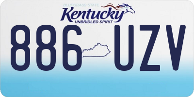 KY license plate 886UZV