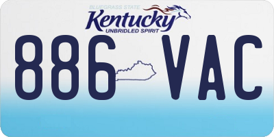 KY license plate 886VAC