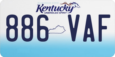 KY license plate 886VAF