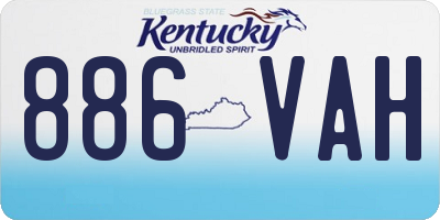KY license plate 886VAH