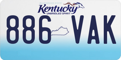 KY license plate 886VAK