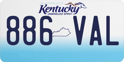 KY license plate 886VAL