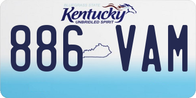 KY license plate 886VAM