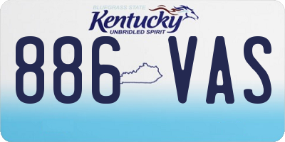 KY license plate 886VAS