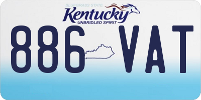 KY license plate 886VAT