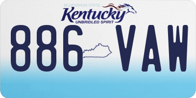 KY license plate 886VAW