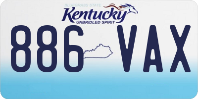 KY license plate 886VAX