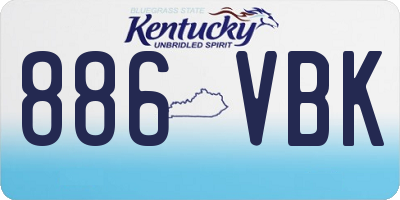 KY license plate 886VBK